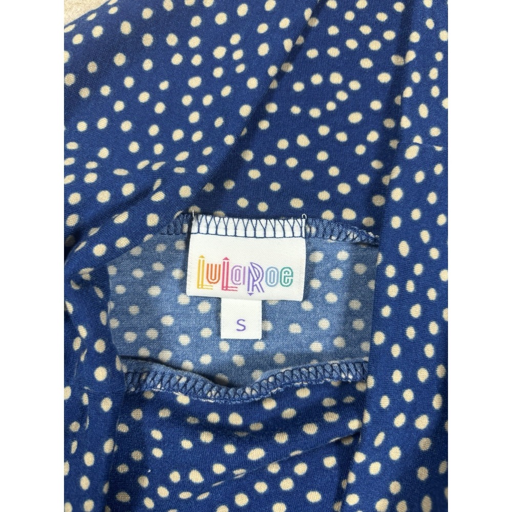 NWT LuLaRoe Maxi Skirt Small Navy Blue White Polka Dot Fold Over Waist - Picture 3 of 5